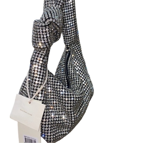 Madison West Los Angeles Rhinestone Bling Knotted Handbag. NWT - Picture 7 of 11